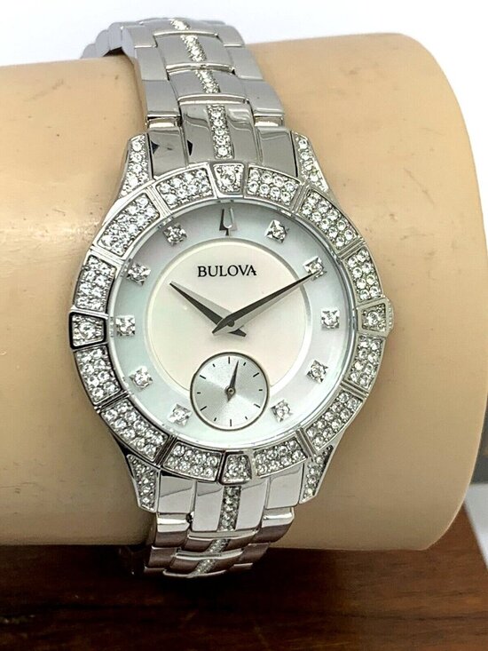 Bulova Women\'s Watch 96L291 Quartz White Mother of Pearl Dial Crystal Accent main image 13